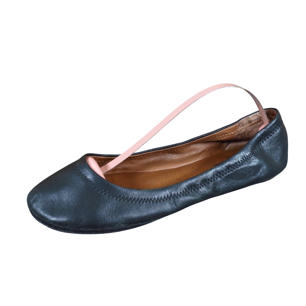 Lucky Brand Emmie Women Ballet Flat Size 6.5 Everyday Comfort Black Leather